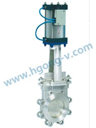 API pneumatic lug type stainless steel knife gate valve